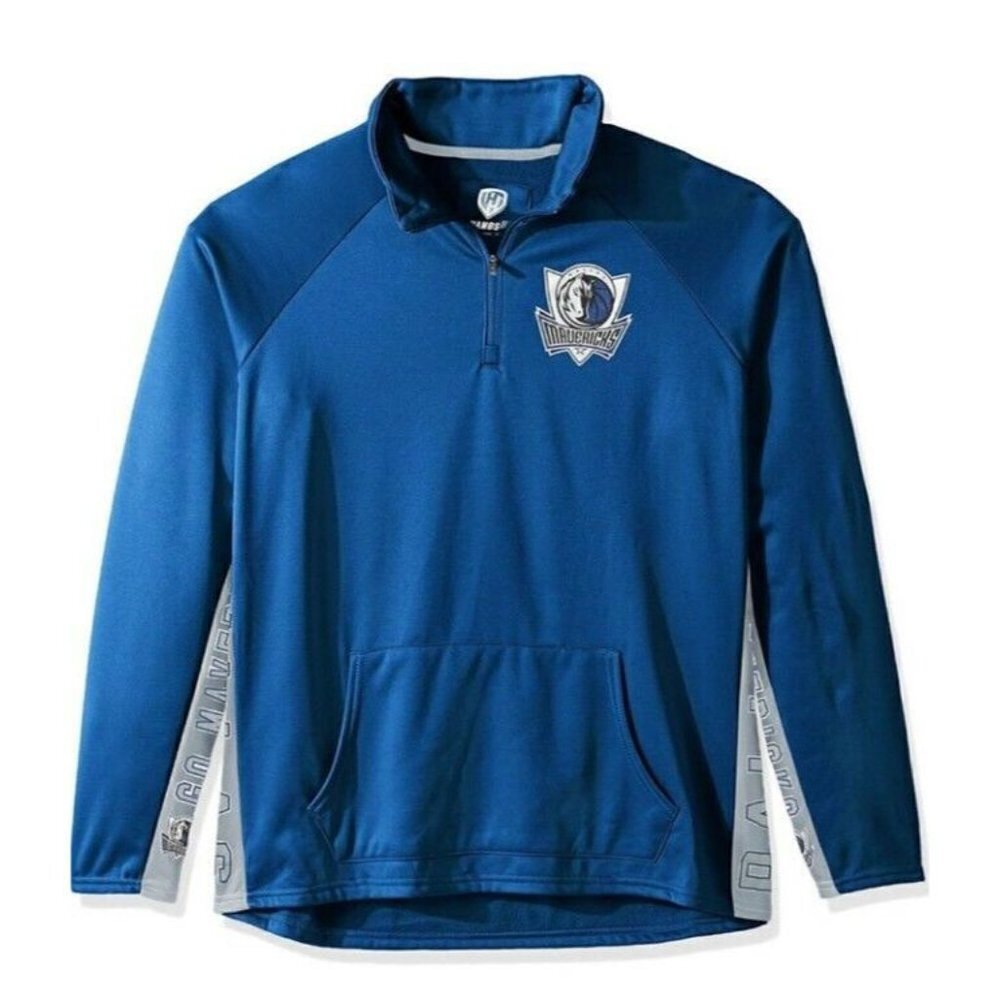 NBA Dallas Mavericks Hands High Womens M MVP Quarter Zip Pullover Blue